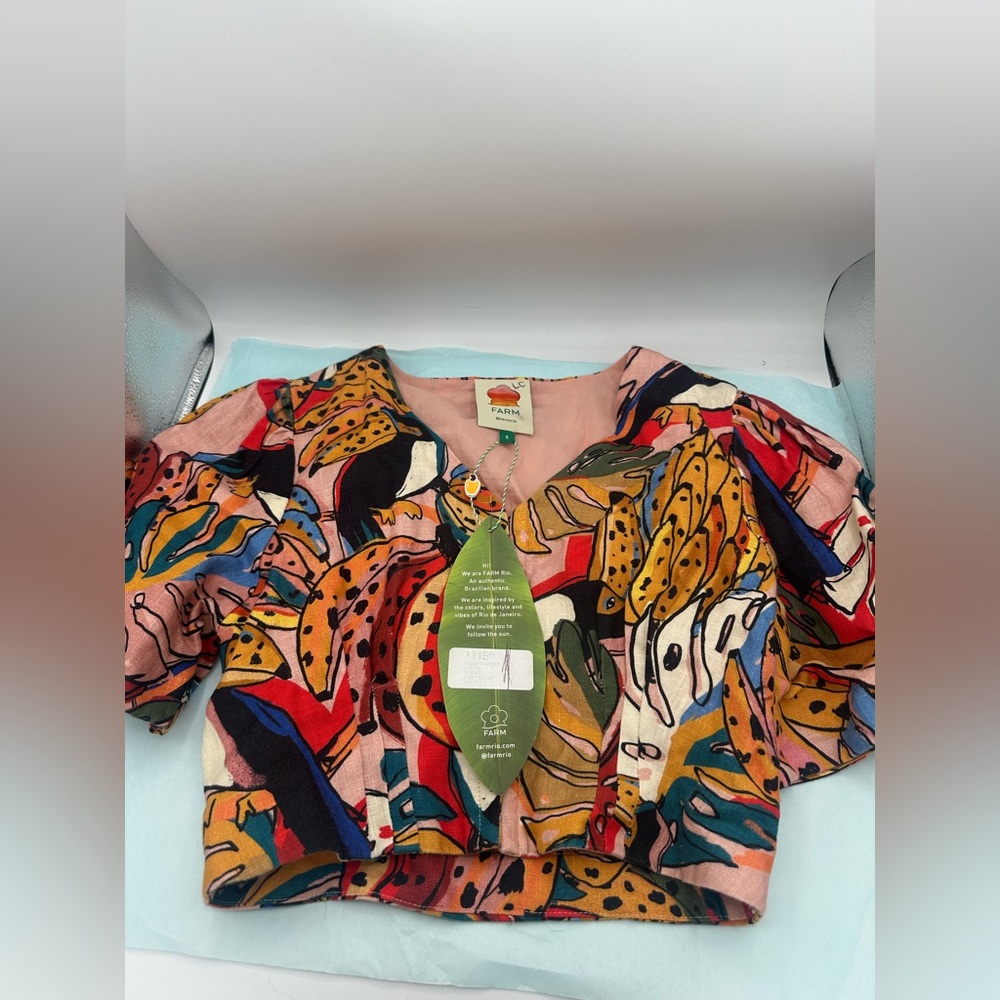 FARM Rio Multicolor Abstract Crop Top - Picture 6 of 6
